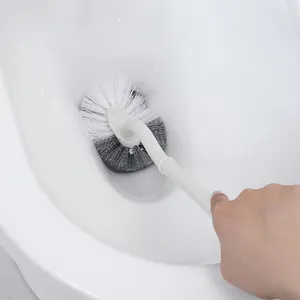 Sikat pembersih Toilet mangkuk pegangan ringkas Desain lengkung kamar mandi dengan bulu kuat sikat pembersih Toilet dapat digantung bagus