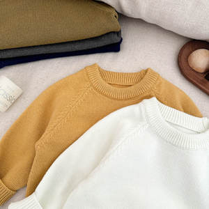 <span class=keywords><strong>Pull</strong></span> pour bébé garçon, version coréenne, nouveau printemps, élégant, couleur unie, tricot en fibre acrylique, manches longues, col rond, automne - Product Image 4