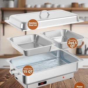 Tabletop Accent Chafer <b>Electric</b> Pattern Sliver Gold <b>Food</b> <b>Warmer</b> Chafing Dishes <b>Electric</b> Chafing Dish for Catering <b>Buffet</b> Set - Product Image 4