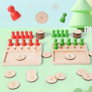 Juguete de Matemáticas de Madera Natural para Aprender Números, Sumas y Restas, Tablero de Conteo con Clavijas y Marco de Diez - Product Image 6