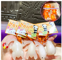 Porte-clés UV changeant de couleur en forme de poulet rôti, canard, cochon, pendentif alimentaire créatif, amusant et mignon, breloque porte-clés, cadeau personnalisé en gros