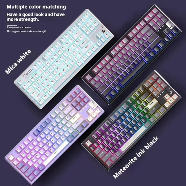 YINDIAO Y87 Wireless Mechanical Keyboard 87 Key Three Mode RGB Light Gasket Structure E-Sports Office Gamer Gaming Keyboard