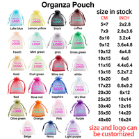 Sacs en organza à logo personnalisé, pochettes à bijoux avec cordon de serrage, sacs cadeaux pour bonbons pour mariage, vente en gros