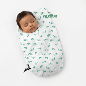 Organic Bamboo Cotton Printed Unisex Winter Hidden Zipper Cute Newborn Toddler Baby Sleeping Bags - Product Image 1