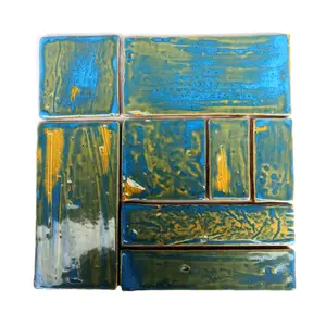 Factory 4x4 ''/ 10x10 Blue Handmade Zellige Tiles Kitchen and Bathroom Wall Tiles 10x20cm Luxury Hotel Decoration Moroccan Tiles