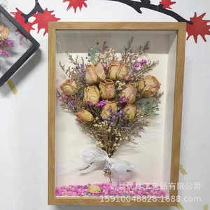 Dried Flower <b>Photo</b> <b>Frame</b> Solid Wood Rectangle Vertical Handmade Home Decoration Craft Ornament Wall Mount - Product Image 2