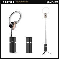 Anneau Lumineux de Diffusion en Direct Pliable et Rechargeable de 193 cm, Mini, Portable, 10 Pouces, Température de Couleur Réglable, Personnalisable