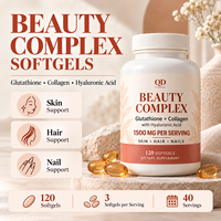 Complément Beauté Complexe 1500mg OEM ODM, Gélules de Glutathion et Collagène avec Acide Hyaluronique pour Peau, Cheveux et Ongles