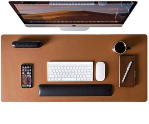 Sanxing Large <b>Leather</b> <b>Desk</b> <b>Mat</b> Rectangular 700x300mm With Wrist Rest Office Use - Product Image 1