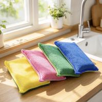 Éponges de cuisine NOUVEAU MODÈLE pour la vaisselle, éponge de nettoyage en microfibre, tissu non rayant, résistant aux odeurs, éponge à vaisselle