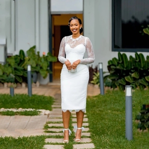 Ivory Knee Length Lace Dress - Elegant & Versatile