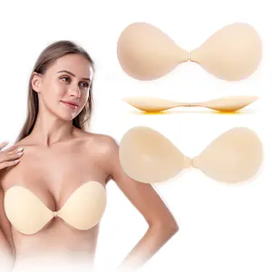 2024 xu hướng mới phổ biến đẩy lên f Silicone Áo ngực sexy strapless Nude Silicone nhanh khô tự dính backless Silicone áo ngực