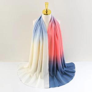 Women's Luxury Ombre Dubai Chiffon Hijab Breathable Casual Customizable Muslim Ethnic <b>Bandana</b> for All Seasons Wear Gifts - Product Image 3