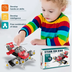 2024 phổ biến giá bán buôn tự làm đồ chơi giáo dục 50 cái máy bay khối xây dựng đồ chơi lắp ráp câu đố tự làm câu đố cho trẻ em - Product Image 2