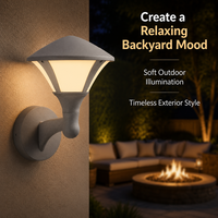 Lampes murales LED d'extérieur, IP66 étanche, blanc chaud, flocon de neige, boîtier en aluminium gris pour entrée de portail