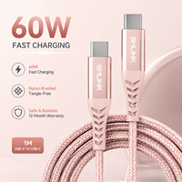Cable USB C Tipo C de Nailon Anti-Rotura de 1m, 60W 20V 3A, Carga Rápida, Transferencia de Datos USB 2.0, Certificado CE/FCC/RoHS, 12 Meses de Garantía, OEM/ODM