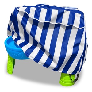 Cubierta para mesa de agua para exteriores, poliéster a rayas verde y blanco, protección duradera para juguetes de piscina, para jugar en la playa y en la arena - Product Image 5