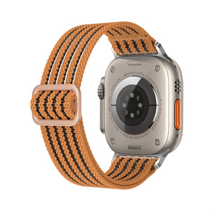 Correa deportiva de nailon transpirable y elástica para IWatch Series Ultra 49mm 41 42 45 40 44, correa de reloj con soporte trenzado de tela. - Product Image 3