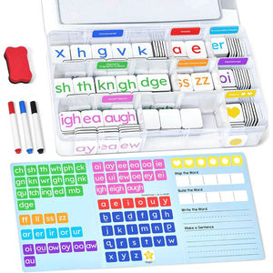 Bloques Magnéticos de Letras Fonéticas ABC para Refrigerador, Juego de Lectura con Carpeta para Construir Palabras, Letras del Alfabeto con Sonido Magnético - Product Image 1