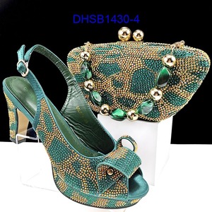 Set di Scarpe e Borsa Africane di Alta Qualità, <span class=keywords><strong>Sandali</strong></span> <span class=keywords><strong>con</strong></span> Tacco Alto Sexy per Feste Nigeriane, Pochette Abbinata <span class=keywords><strong>con</strong></span> <span class=keywords><strong>Pietre</strong></span> - Product Image 5