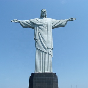 D & Z Art Group Estatua tallada <span class=keywords><strong>a</strong></span> mano de tamaño real de mármol blanco natural <span class=keywords><strong>Jesucristo</strong></span> el Redentor para la decoración al aire libre de la Iglesia - Product Image 3