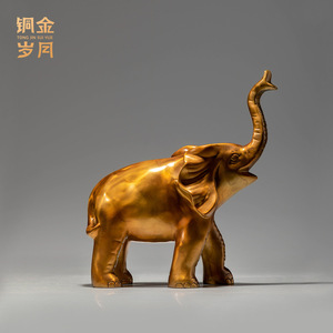 Copper Art Workshop Auspicious Copper <b>Elephant</b> Feng Shui Ornament Living Room Decor Chinese Style Home Decoration - Product Image 3
