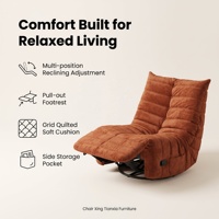 Fauteuil inclinable réglable, fauteuil simple rembourré en tissu avec repose-pieds, fauteuil d'appoint ergonomique pour salon