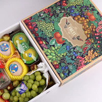 Boîte d'emballage de fruits pliable personnalisée avec logo imprimé, panier cadeau de fruits réutilisable et pliable pour anniversaire, mariage, Noël