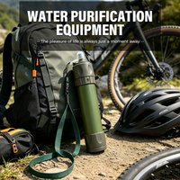 Paille purificatrice d'eau pour camping en extérieur, filtration 4 étapes, écologique, équipement portable, équipement de randonnée, voyage, urgence
