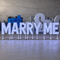 Lettres et chiffres lumineux LED géants en acrylique et métal pour enseignes, 3ft, 4ft, 5ft, pour enseignes nominatives, 'Oh Baby', 'Marry Me'