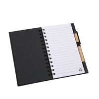 Carnet de composition minimaliste portable 3-en-1 17,5*13 cm avec notes adhésives, stylo écologique, carnet à spirale et pochette pour cartes