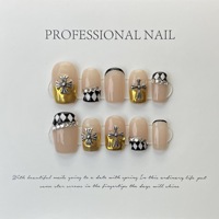 Ventes directes d'usine ongles portables faits à la main Chrome coeur tempérament style faux ongles conception d'art d'ongle amovible
