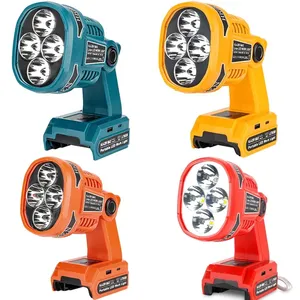 <span class=keywords><strong>Lampe</strong></span> de poche sans fil LED <span class=keywords><strong>lampe</strong></span> de travail pour Makita/Dewalt/Milwaukee/<span class=keywords><strong>Bosch</strong></span>/Ryobi <span class=keywords><strong>18V</strong></span> Li-ion batterie 12W projecteurs d'urgence avec USB - Product Image 1