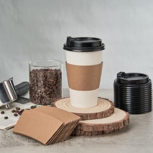 Vaso de Papel Ecológico Desechable con <span class=keywords><strong>Doble</strong></span> Pared y Recubrimiento de PE de Grado Alimenticio, con Logotipo Personalizado, de 8oz, 10oz, 12oz y 16oz, para Bebidas Frías y Café, con Tapa - Product Image 5