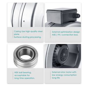 Ventilador Centrífugo Circular de Metal de 315 mm con Aspas de Plástico, Ventilador de Extracción de Conducto en Línea, ODM OEM Personalizable - Product Image 6