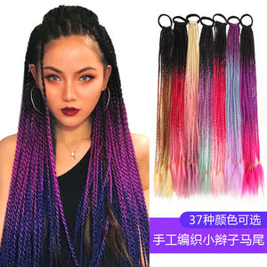 Cheveux synthétiques Xuchang de 24 pouces, dégradé arc-en-ciel, pour tressage, en fibre haute température, pour un usage polyvalent - Product Image 4