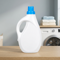 Flacon en plastique HDPE ovale avec bouchon à vis, recyclable, 1500 ml, durée de conservation de 5 ans, emballage pour détergent ménager liquide