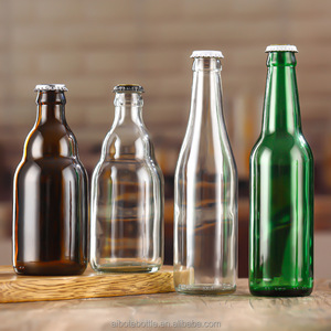 Botellas de <span class=keywords><strong>Cerveza</strong></span> y Licores de 330 ml, Color Ámbar Marrón, Serigrafiadas, en Stock, con Tapa Corona - Product Image 1