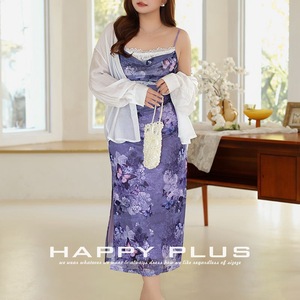 เดรสยาวสายเดี่ยวลายดอกไม้สีม่วง รุ่น Runqi Wisteria Dream คอวัว แต่งผ้าลูกไม้รัดเอว สำหรับออกงานกลางคืน ผู้หญิง - Product Image 2