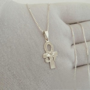 สร้อยคอจี้รูปตาของอียิปต์โบราณ316L สแตนเลสเครื่องประดับอียิปต์ที่สำคัญสร้อยคอตาแห่งฮอรัส - Product Image 6