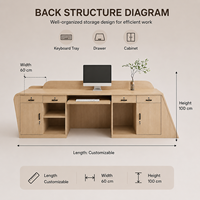 Bureau d'accueil moderne et minimaliste irrégulier avec éclairage LED, en bois de luxe, pour hall d'hôtel - Vente en gros