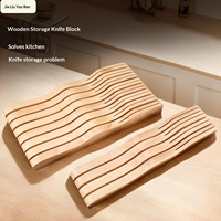 Support de rangement multifonctionnel en bois simple, non pliable, pour couteaux et ustensiles de cuisine, à poser sur comptoir ou table