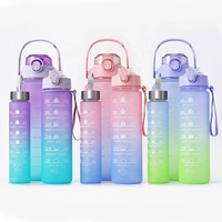 Bouteille d'eau en plastique écologique sans BPA personnalisée horodatage Meilleur vendeur Bouteilles en tritan motivationnel avec marqueur de temps