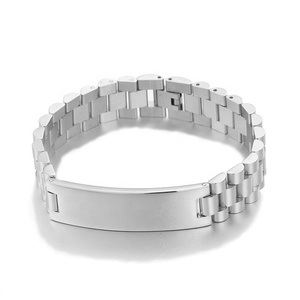 Bracciale da <span class=keywords><strong>uomo</strong></span> in acciaio inossidabile Yiwu Aceon Velle, catena larga per orologio, di lusso, con targhette ID larghe personalizzabili per incisione fai-da-te - Product Image 1