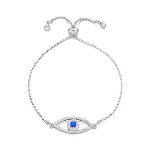 Pulsera Ajustable con Dijes de Moda, Estilo Retro con Ojo Azul y Circonita, para Europa y América, Ideal para Regalo - Product Image 5