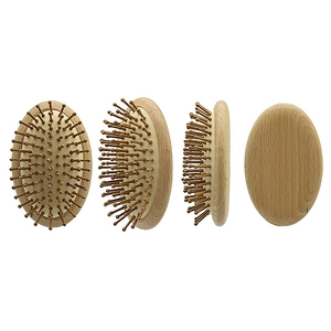 Venta al por mayor personalizado respetuoso con el medio ambiente portátil de madera cepillo de pelo ovalado cepillo masajeador del cuero cabelludo - Product Image 6