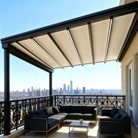 Pergola en aluminium rétractable murale pour patio de jardin américain, abri extérieur imperméable anti-UV et anti-pluie