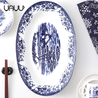 FENN Chine Fabricant Ovale Restaurant Vaisselle Style Vintage Assiettes/Assiette En Céramique pour Poisson