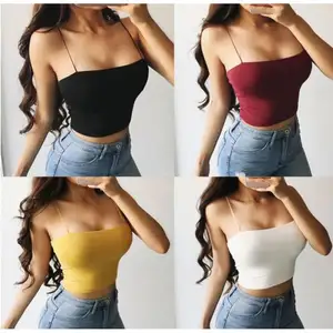 Fashion Sexy Multicolor Sleeveless Seamless Sports camisole Vest Crop Top Tank Top For Women