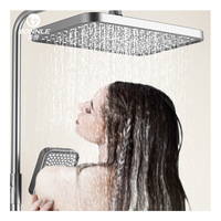 Ensemble de douche moderne et populaire en cuivre massif avec affichage numérique, pressurisé, à jet de pluie doux